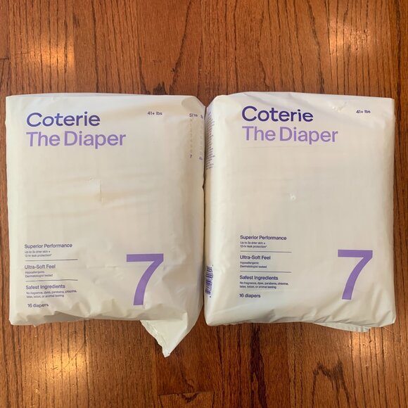 BNIB Sealed The Coterie 'The Diaper' | Size 7 | 2 Packs (32 diapers) - Picture 1 of 8